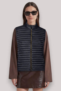GILET DONNA ARABELLA BLUE BLACK - Linassi