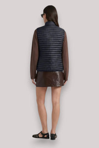 GILET DONNA ARABELLA BLUE BLACK - Linassi