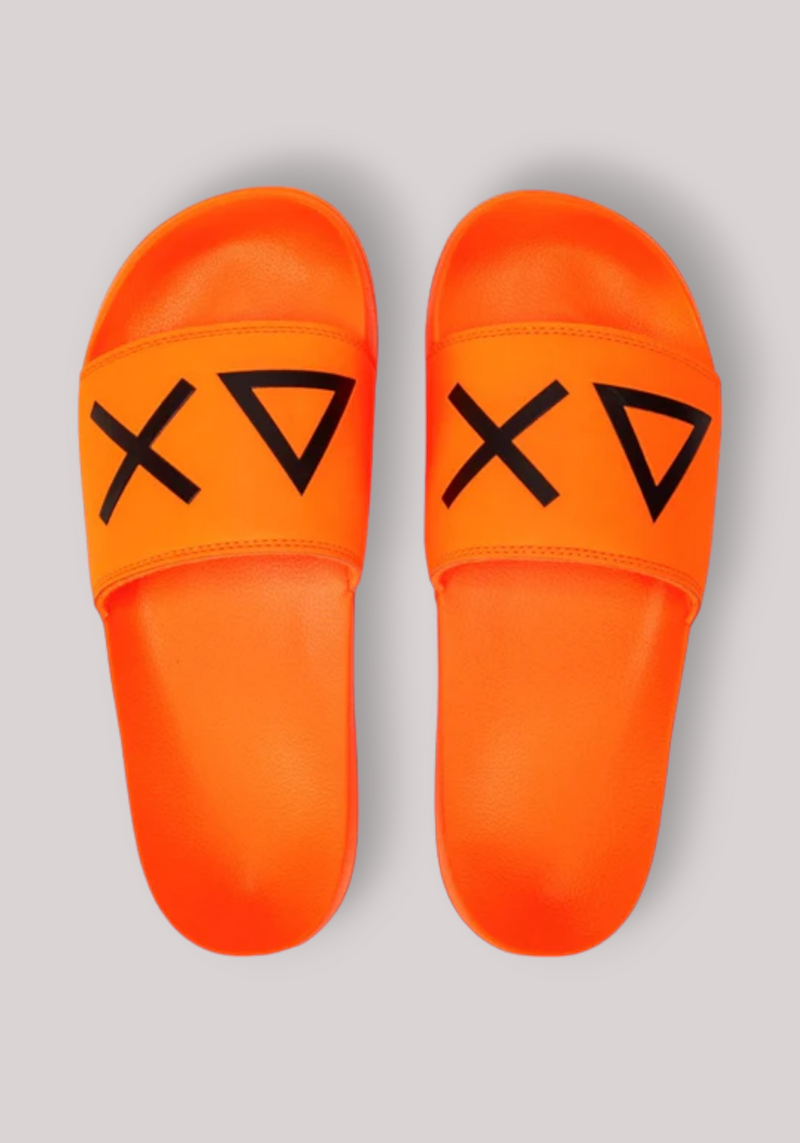 SCARPE UOMO ARANCIO FLUO - SLIPPERS LOGO - Linassi