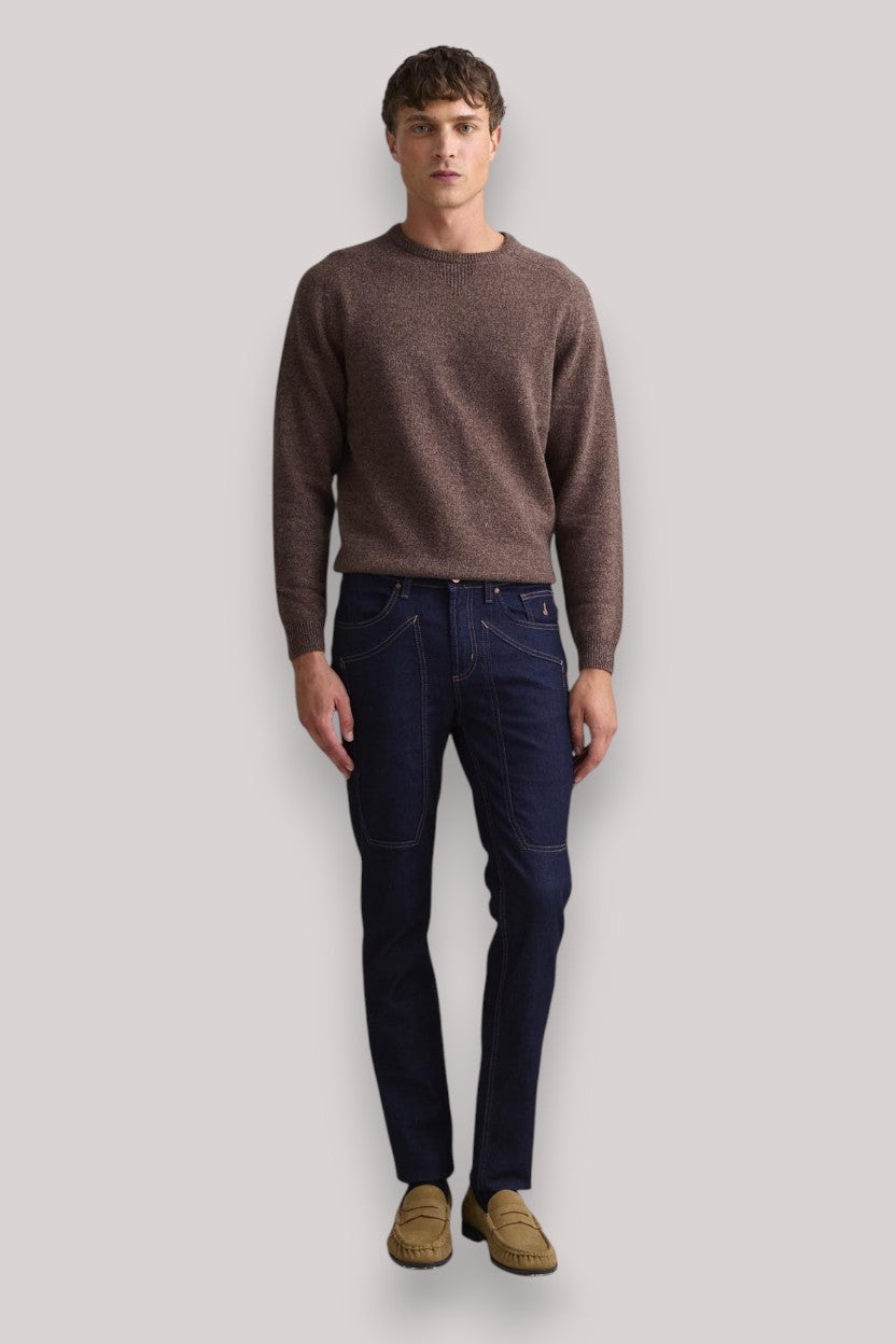 JEANS UOMO CON TOPPA BLU WASHED - Linassi