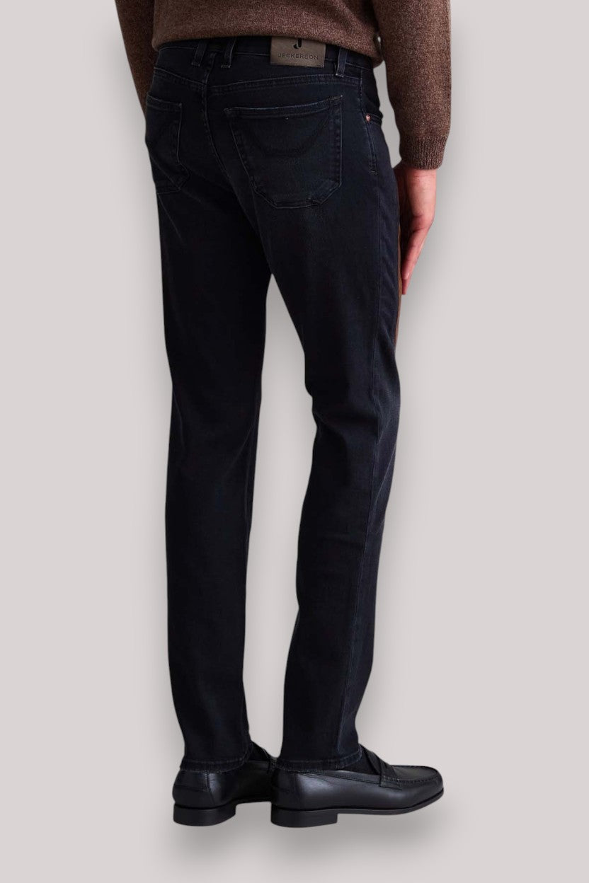 JEANS UOMO CON TOPPA IN ALCANTARA CUOIO - Linassi