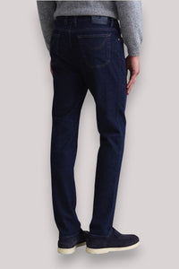 JEANS UOMO CON TOPPA IN ALCANTARA BLU - Linassi