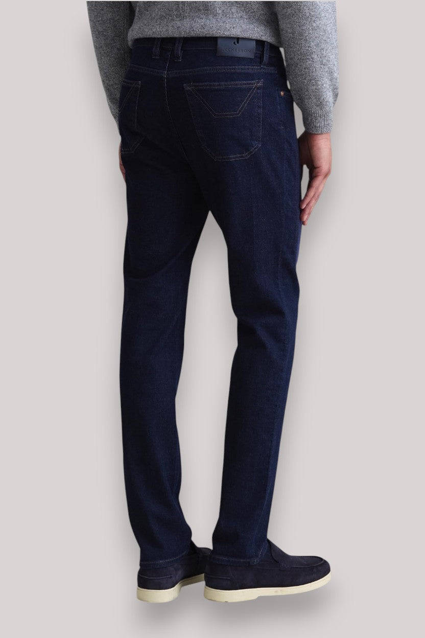 JEANS UOMO CON TOPPA IN ALCANTARA BLU - Linassi