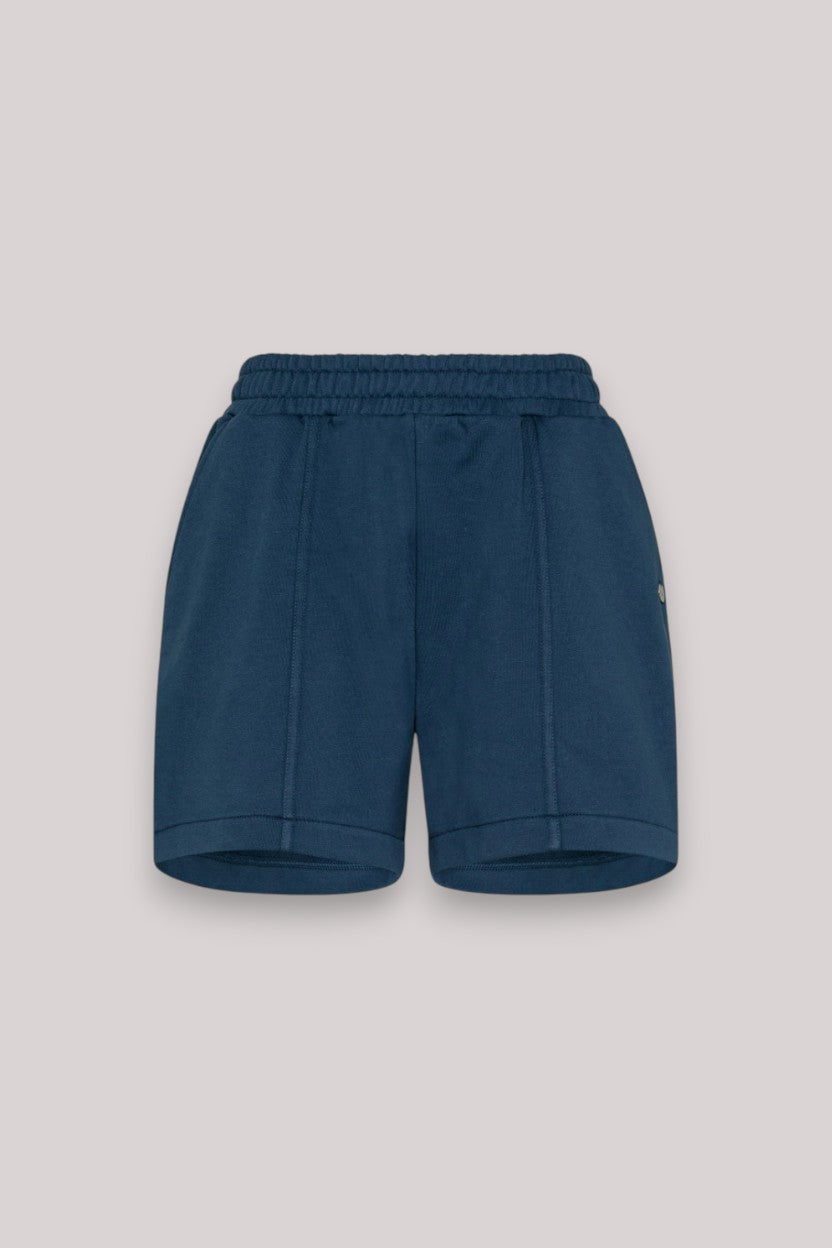 BERMUDA DONNA IN FELPA BLU PROFONDO- F32211 83