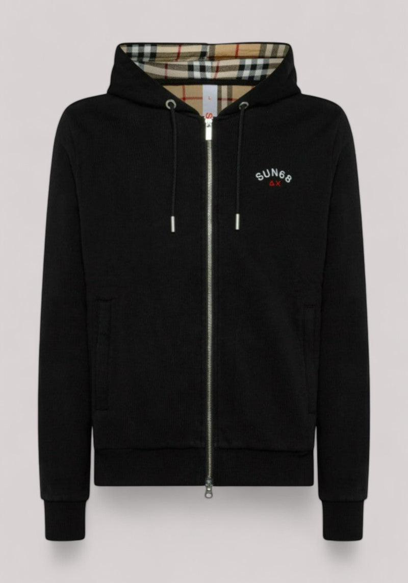 FELPA UOMO FULL ZIP NERO