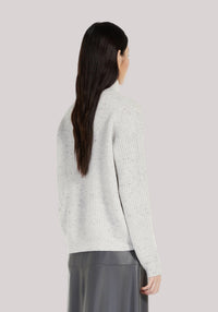 MAGLIA DONNA IN ALNA STRETCH GRIGIO BIANCO