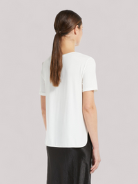 T-SHIRT DONNA IN SETA BIANCO - Linassi