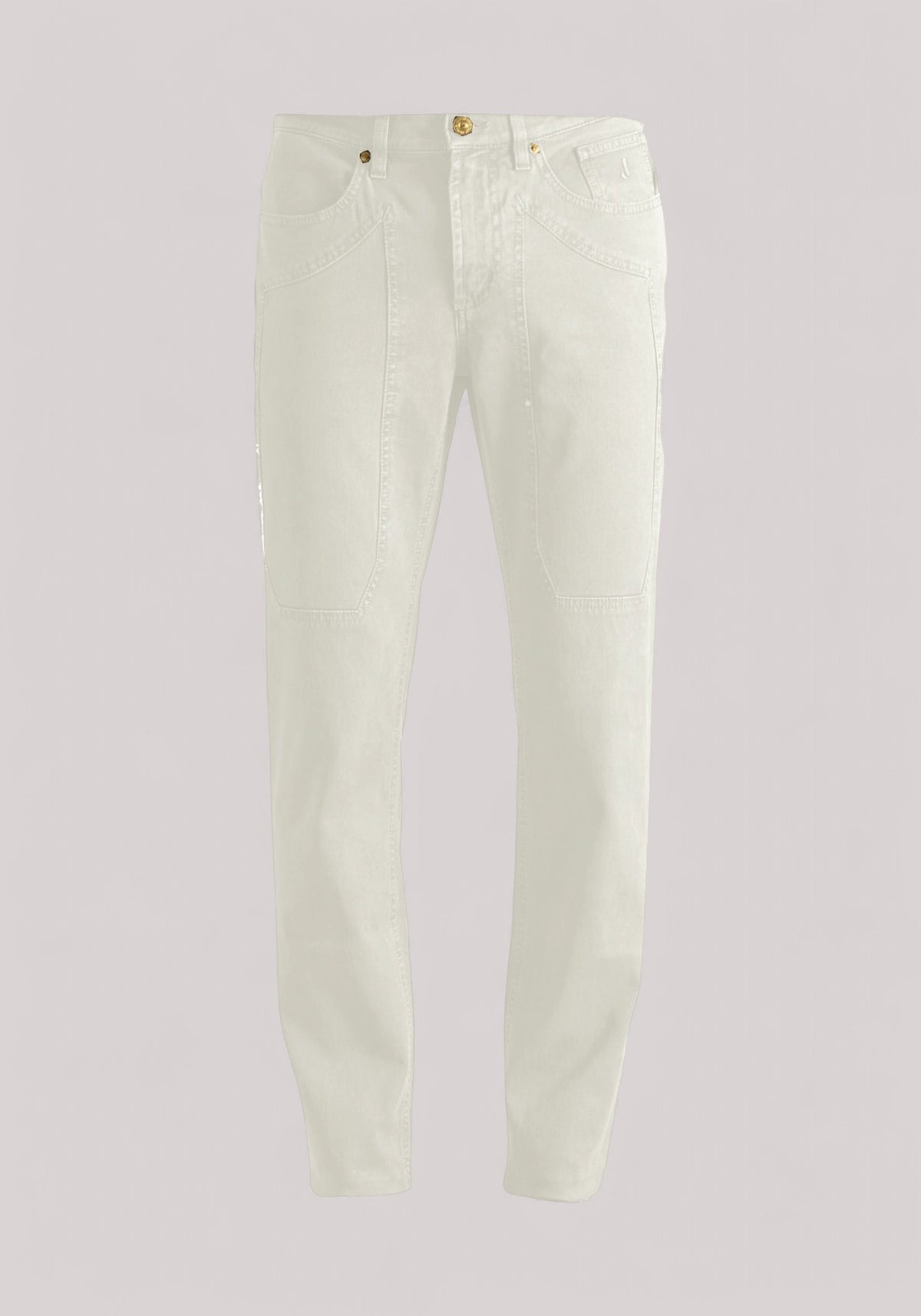 PANTALONE UOMO CON TOPPA SLIM BIANCO PANNA - Linassi