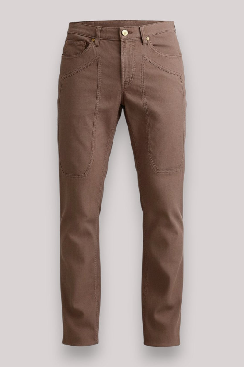 PANTALONE UOMO CON TOPPA MARRONE - Linassi