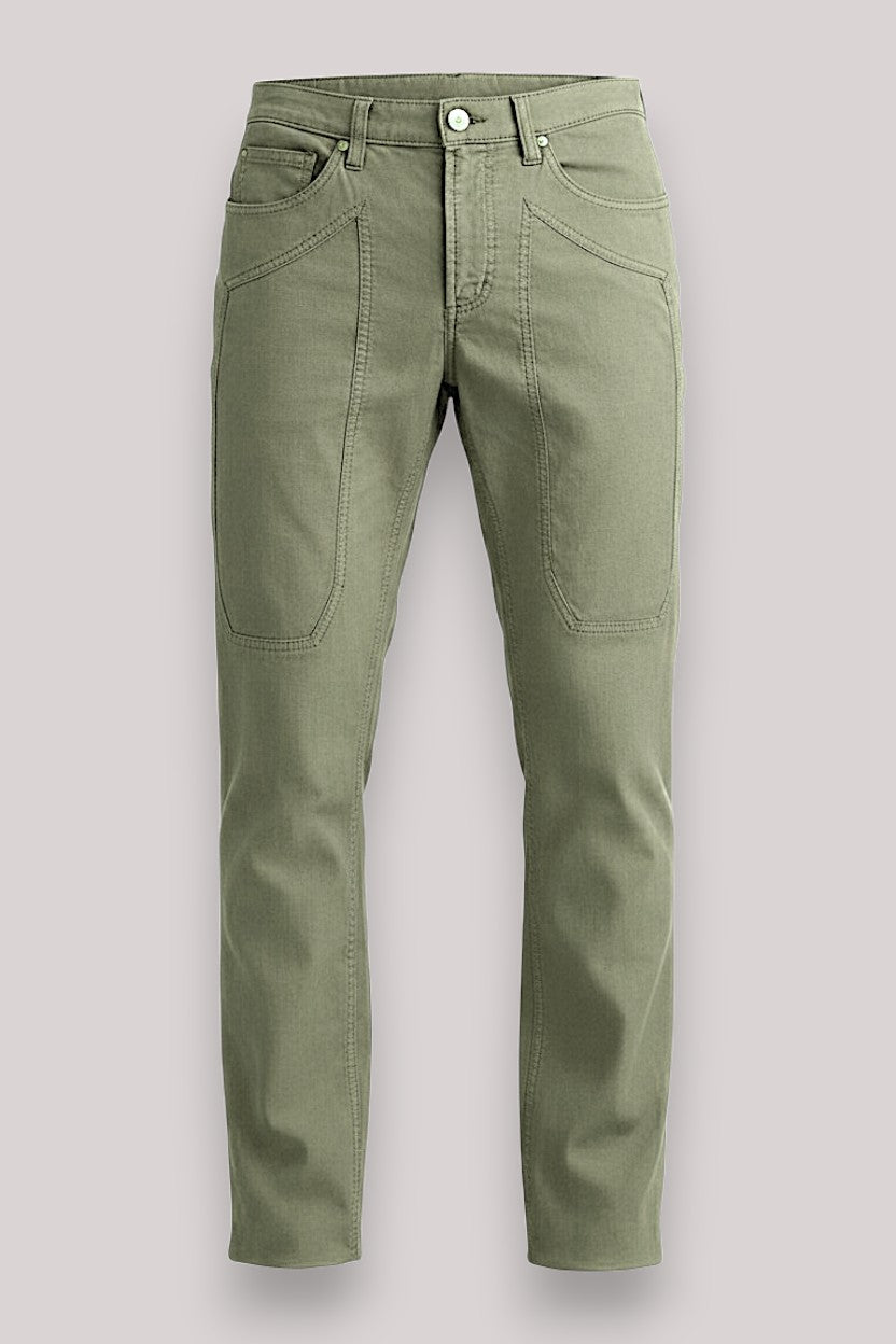 PANTALONE UOMO VERDE SALVIA SCURO - Linassi