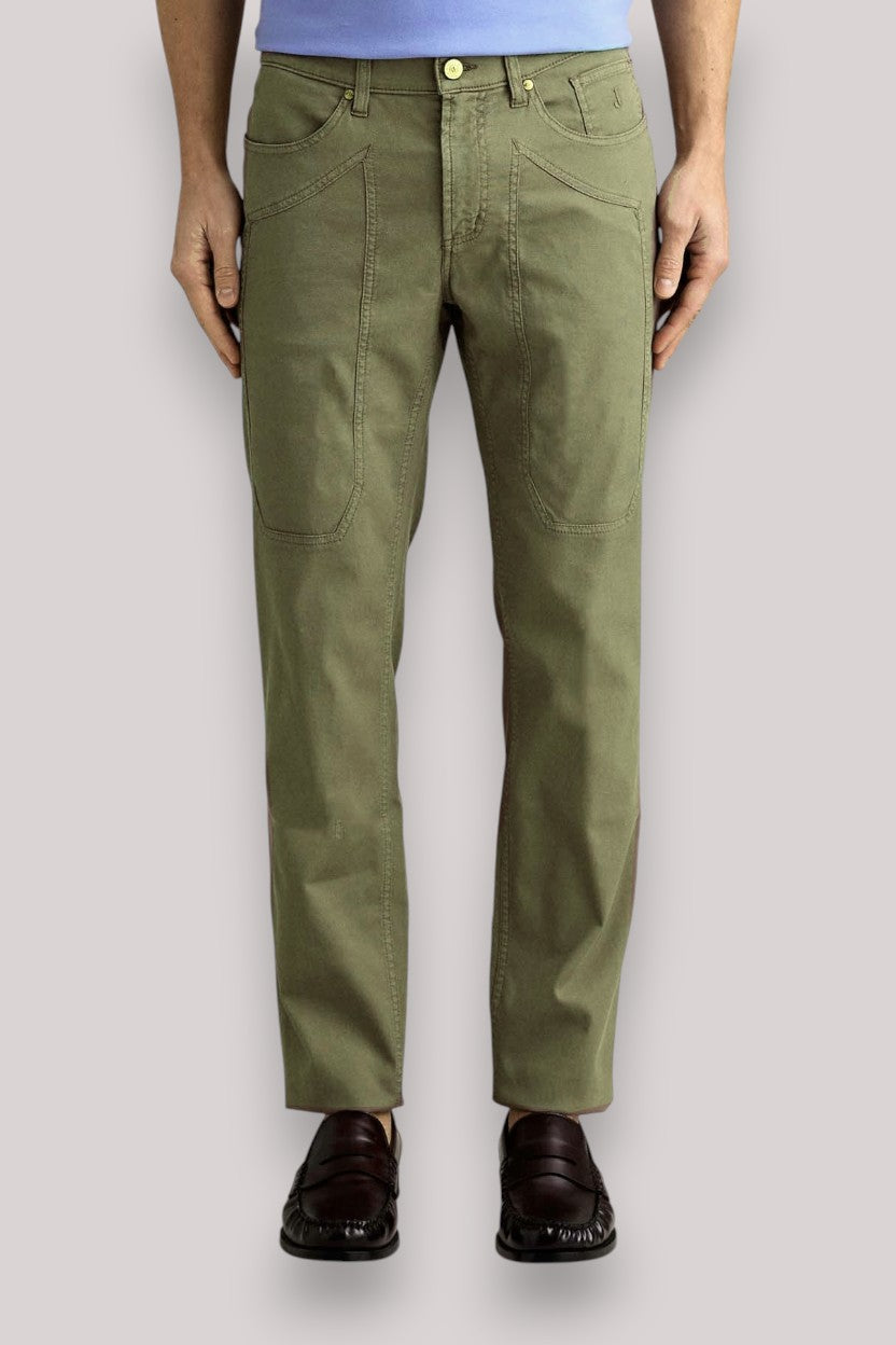 PANTALONE UOMO VERDE SALVIA SCURO - Linassi