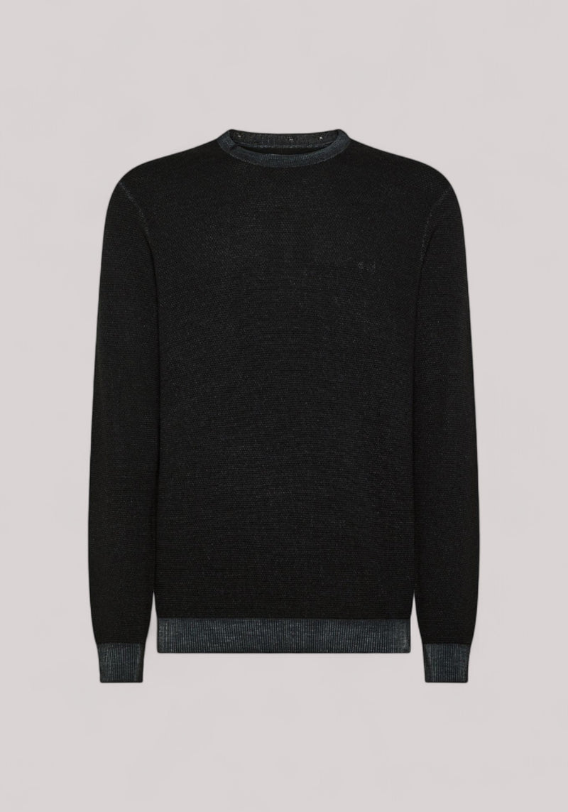 MAGLIA UOMO VINTAGE MERINOS NERO - Linassi