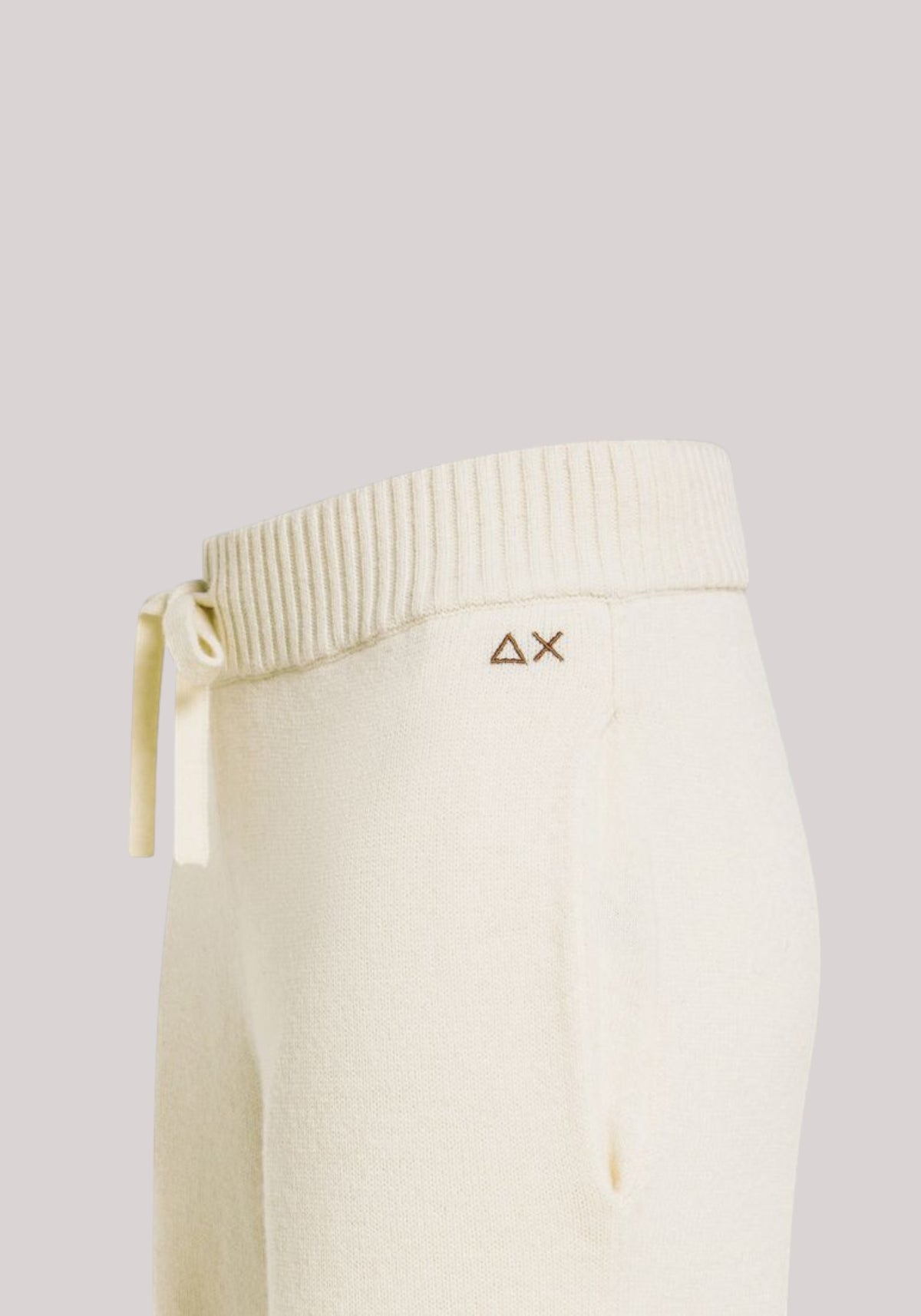 PANTALONI IN LANA E CASHMERE DONNA BIANCO PANNA