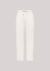 PANTALONI IN LANA E CASHMERE DONNA BIANCO PANNA