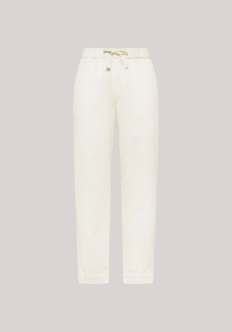 PANTALONI IN LANA E CASHMERE DONNA BIANCO PANNA