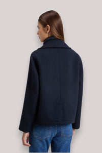 GIACCONE DONNA MELTON BLUE - MELTON WOOL 2IN1 PEACOAT - Linassi