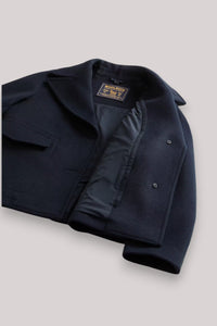 GIACCONE DONNA MELTON BLUE - MELTON WOOL 2IN1 PEACOAT - Linassi