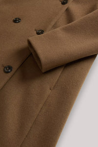 GIACCONE DONNA DARK EARTH - MELTON WOOL COAT - Linassi