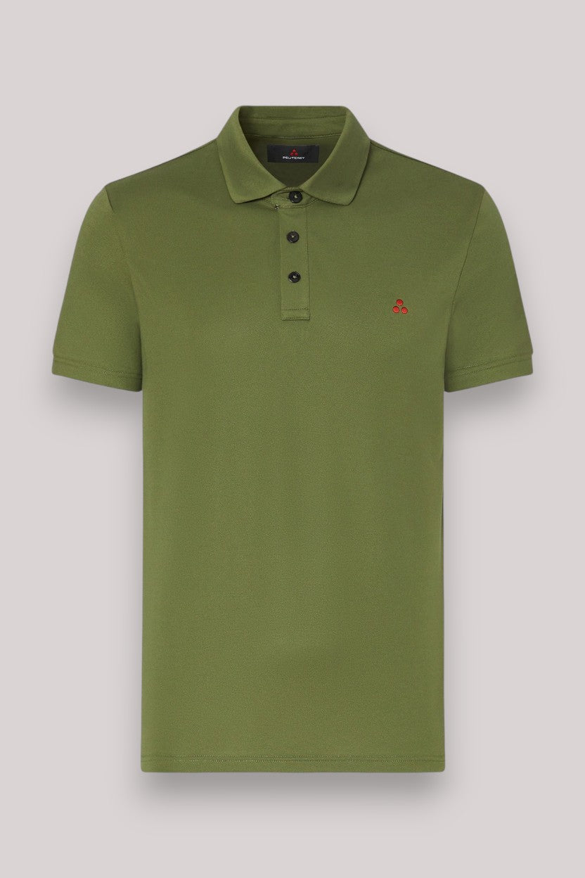 POLO UOMO IN COTONE VERDE SCURO - Linassi