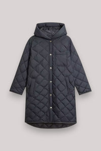 GIACCONE DONNA CHARCOAL GREY - MICROFIBER HOODED PARKA - Linassi