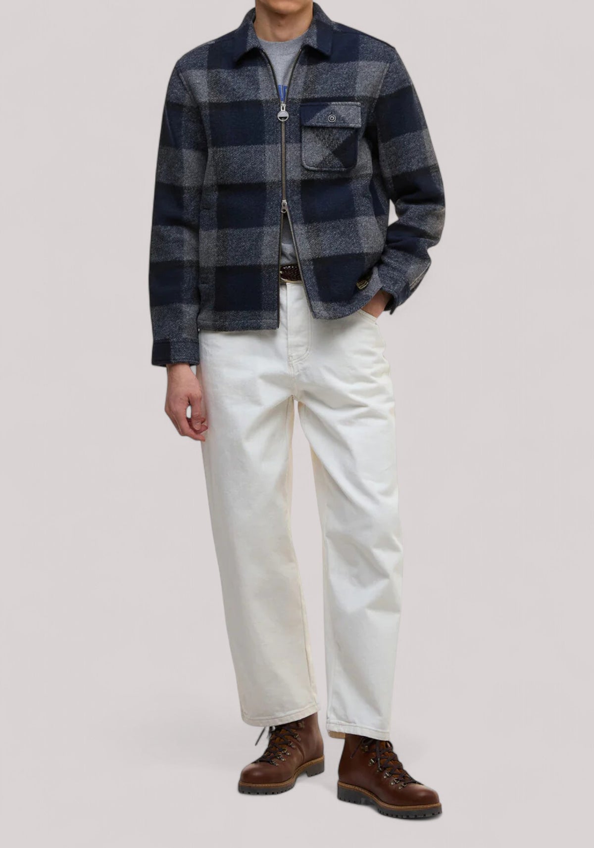 GIUBBINO UOMO HAILWOOD FLEECE OVERSHIRT NAVY
