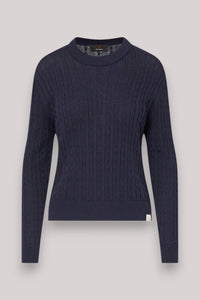 MAGLIA DONNA A TRECCE BLU GRAFITE - Linassi