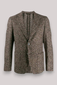 GIACCA UOMO SLIM FIT IN MISTO LANA VERGINE  MARRONE - Linassi