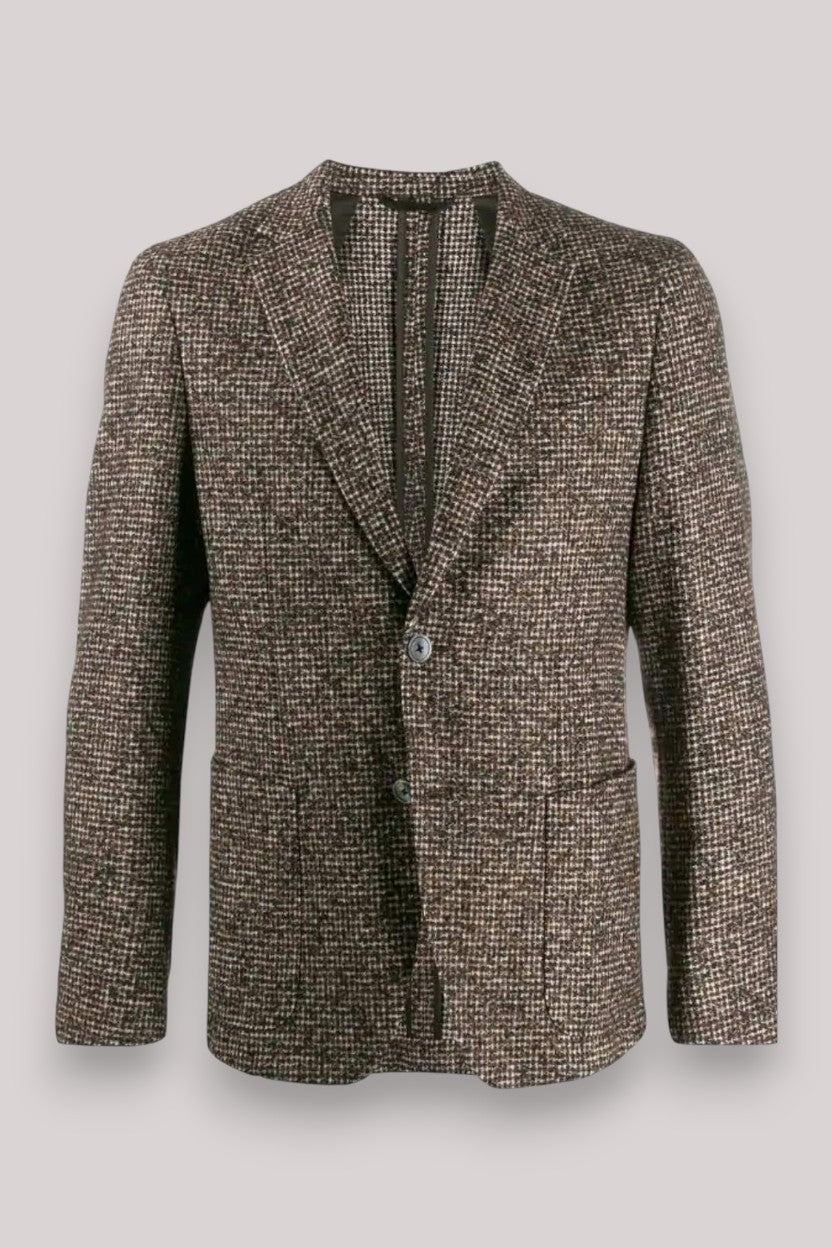 GIACCA UOMO SLIM FIT IN MISTO LANA VERGINE  MARRONE - Linassi