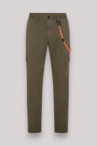 PANTALONE UOMO CARGO IN COTONE STRETCH MILITARE - Linassi
