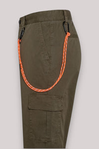 PANTALONE UOMO CARGO IN COTONE STRETCH MILITARE - Linassi