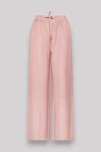 PANTALONE DONNA WIDE LEG ROSA PORCELLANA - Linassi