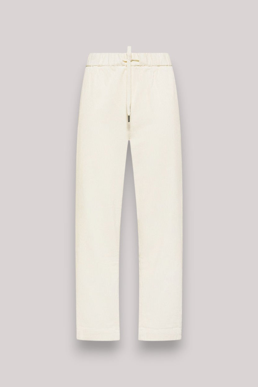 PANTALONE DONNA PANT COULISSE CORDUROY BIANCO PANNA - Linassi
