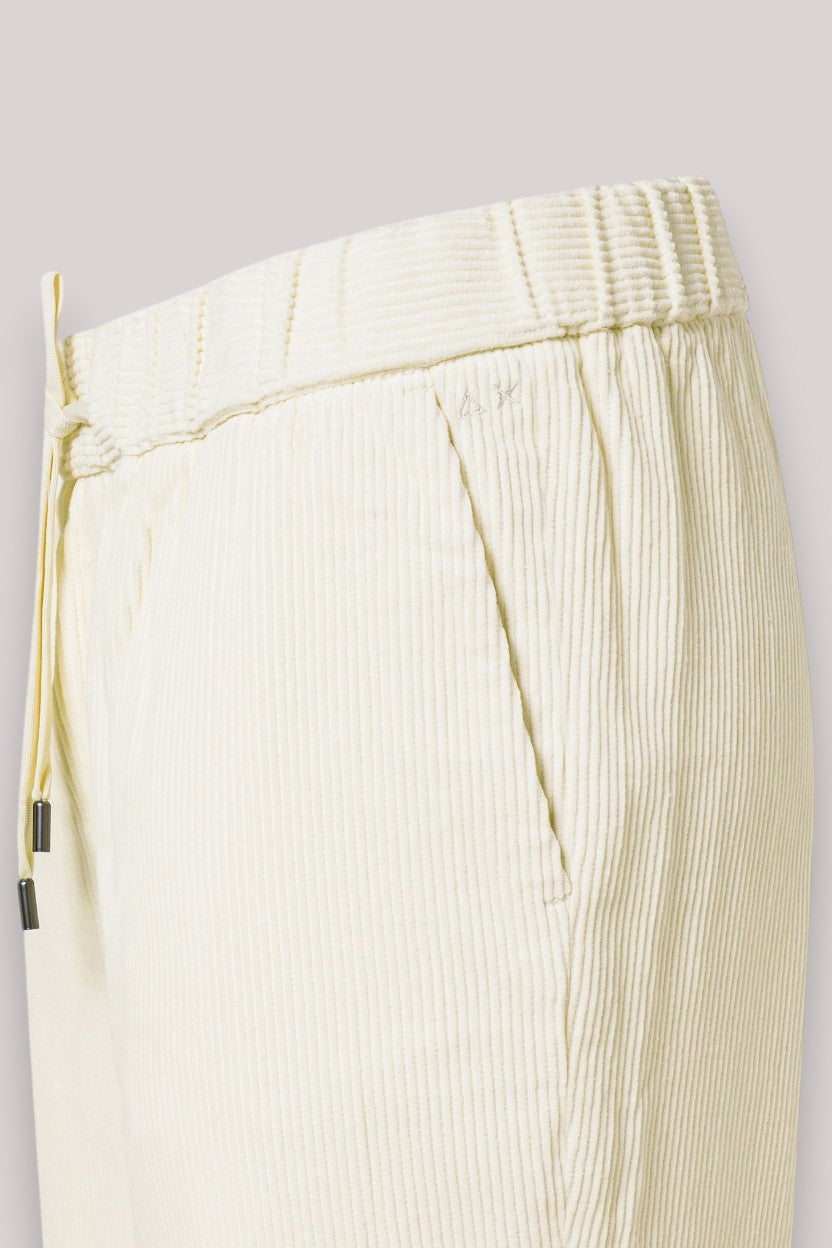 PANTALONE DONNA PANT COULISSE CORDUROY BIANCO PANNA - Linassi