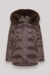 GIACCONE DONNA TAKAN MQN 04 FUR CHICORY COFFEE