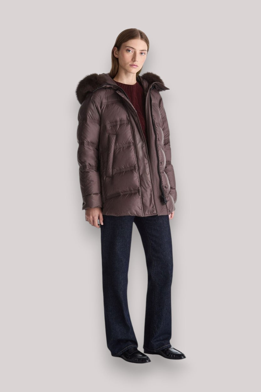 GIACCONE DONNA TAKAN MQN 04 FUR CHICORY COFFEE