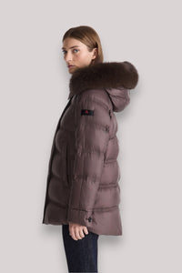 GIACCONE DONNA TAKAN MQN 04 FUR CHICORY COFFEE