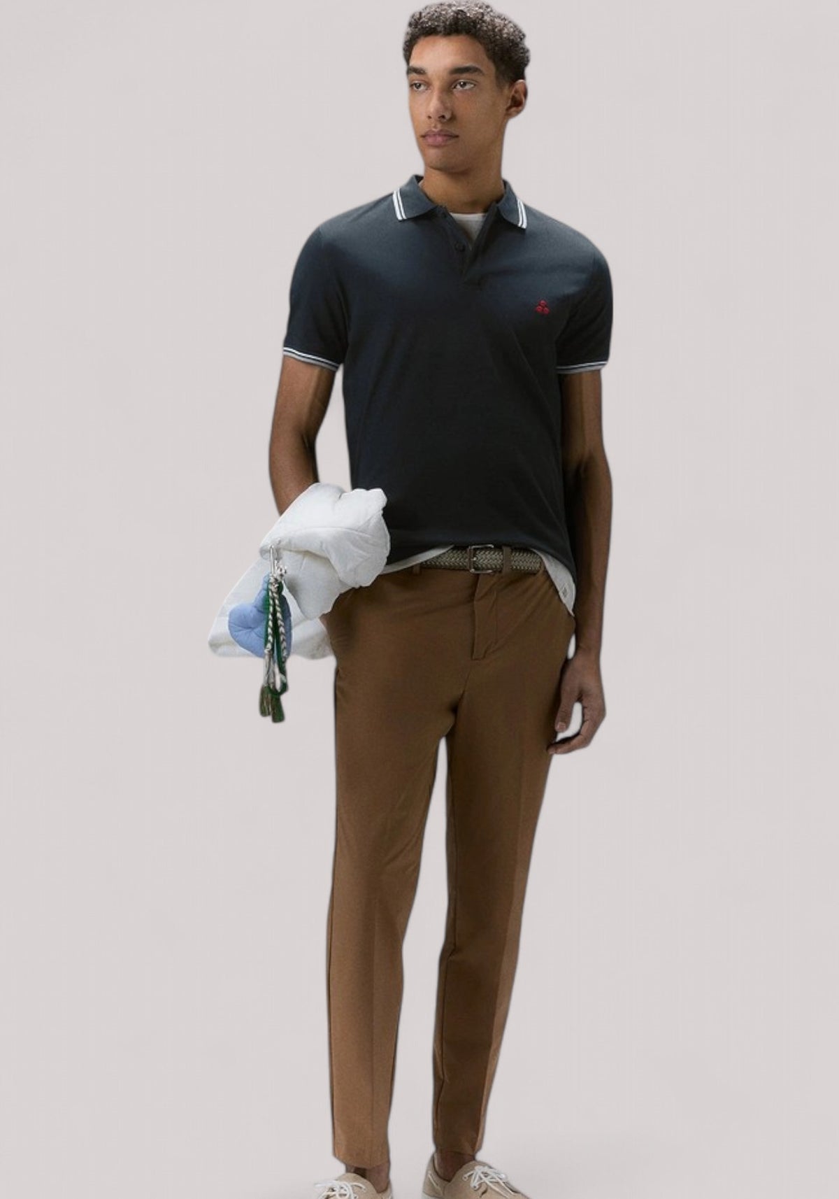 POLO UOMO COTONE STRETCH BLU GRAFITE - Linassi