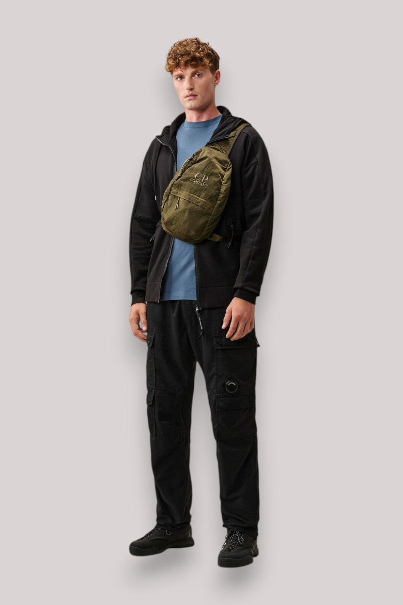 FELPA UOMO FULL ZIP CON CAPPUCCIO BLACK