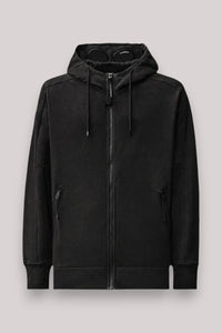 FELPA UOMO FULL ZIP CON CAPPUCCIO BLACK