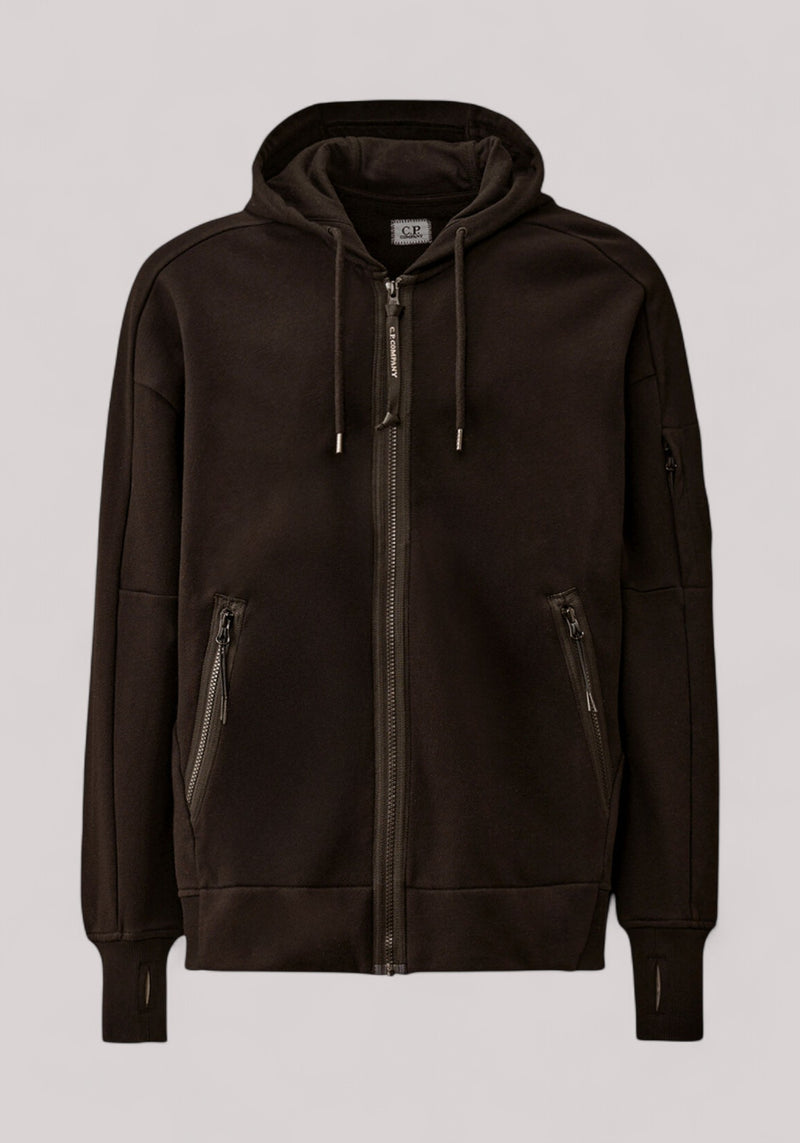 FELPA UOMO FULL ZIP BLACK