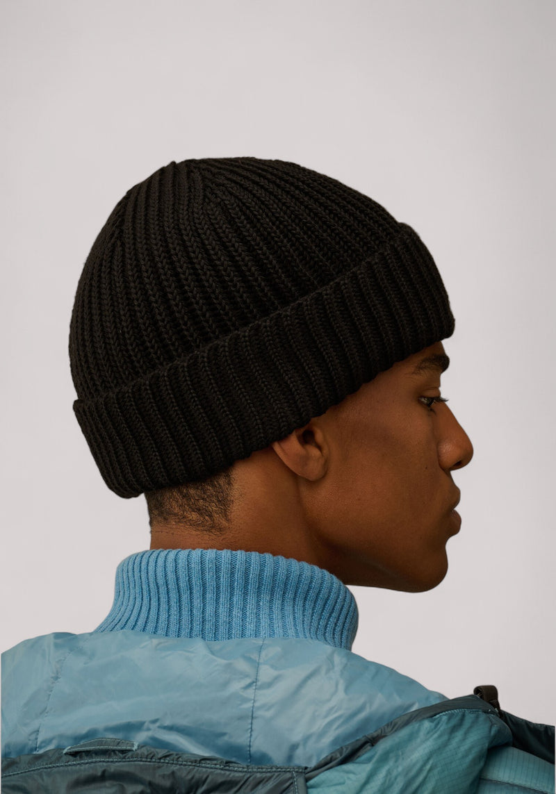 BERRETTO UOMO MERINOS LENS BLACK
