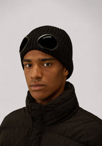 BERRETTO UOMO GOGGLE MERINO NERO