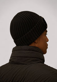 BERRETTO UOMO GOGGLE MERINO NERO