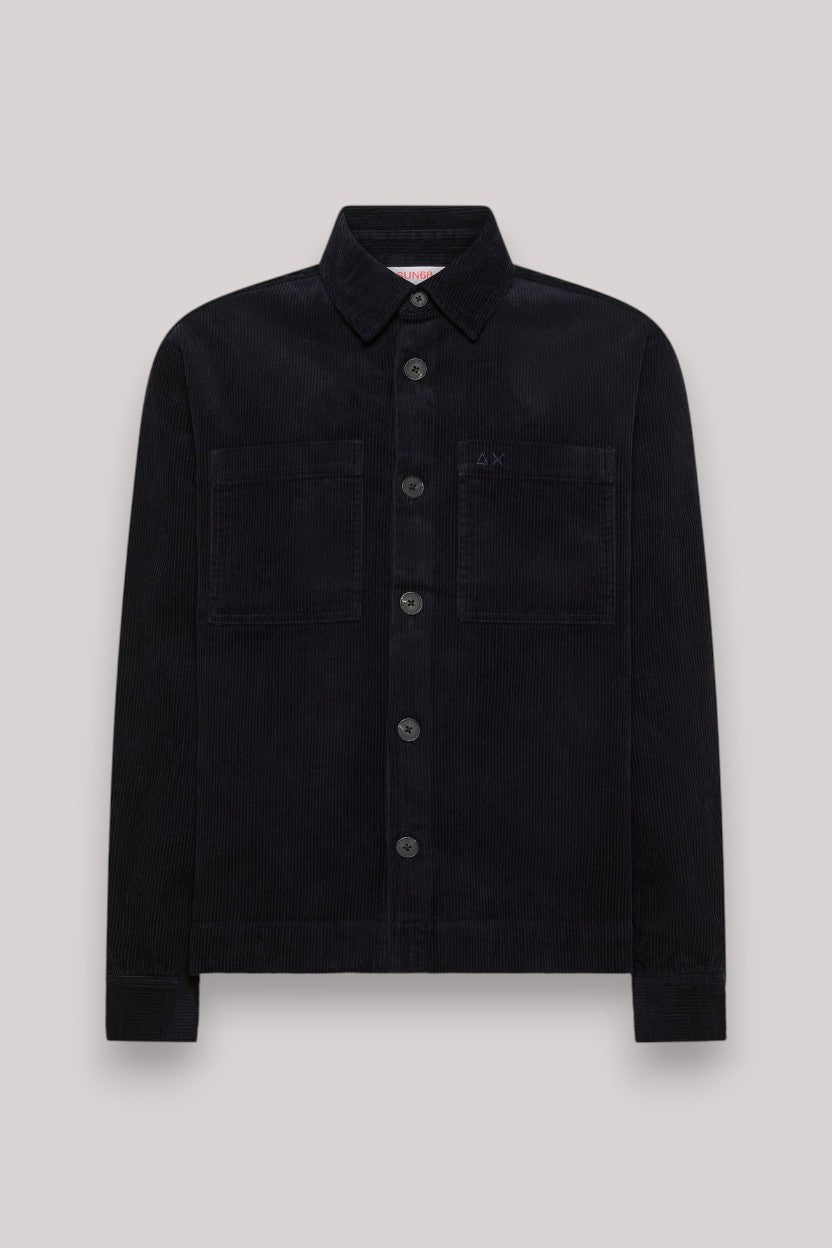 CAMICIA UOMO OVERSHIRT CORDUROY NAVY BLUE