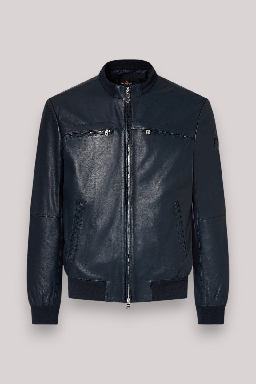 GIUBBINO UOMO IN PELLE BLU GRAFITE - Linassi