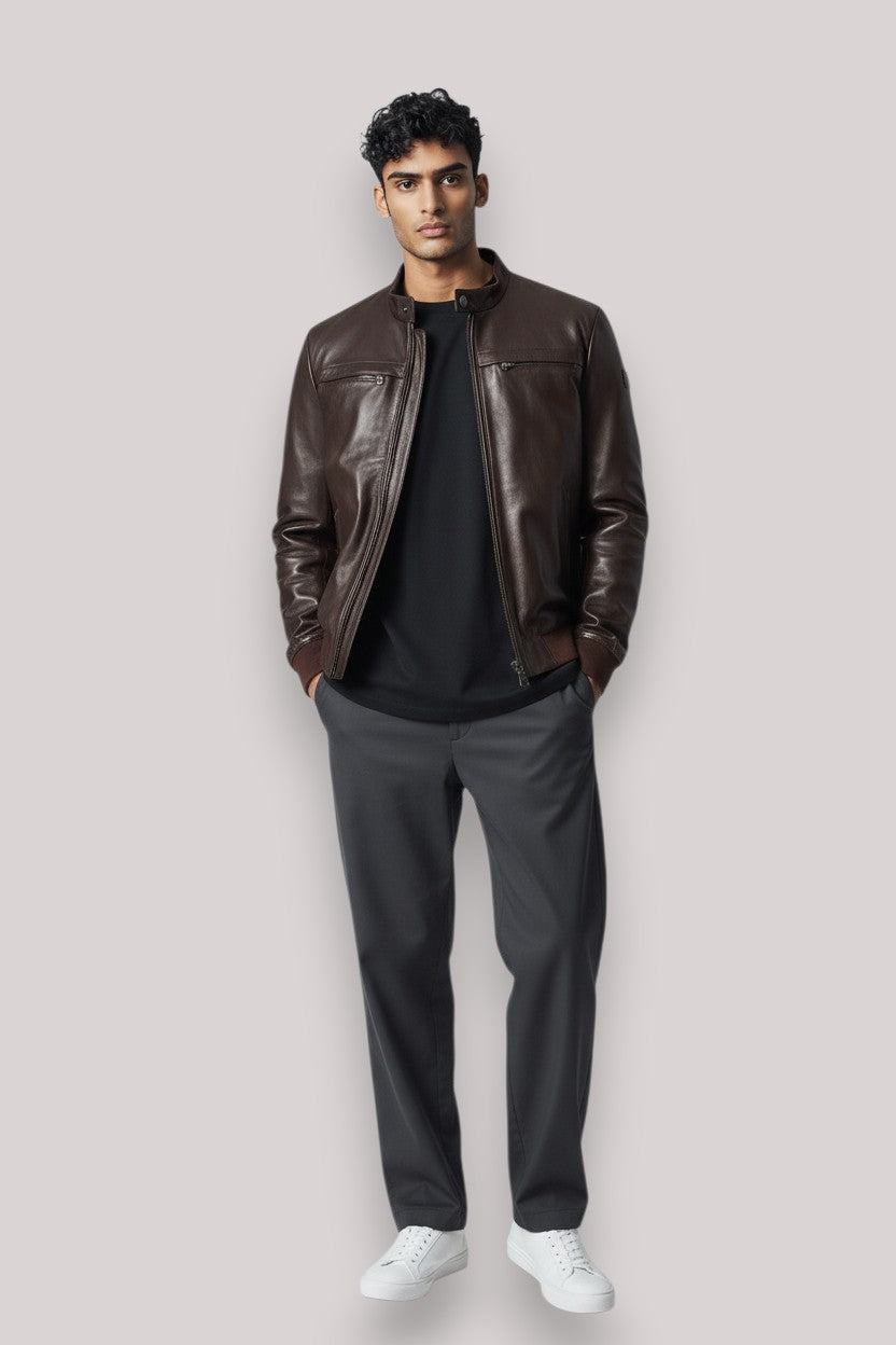 GIUBBINO UOMO SANDS LEATHER TESTA DI MORO - Linassi