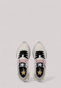 SCARPE DONNA STARGIRL GLITTER LOGO BIANCO PANNA