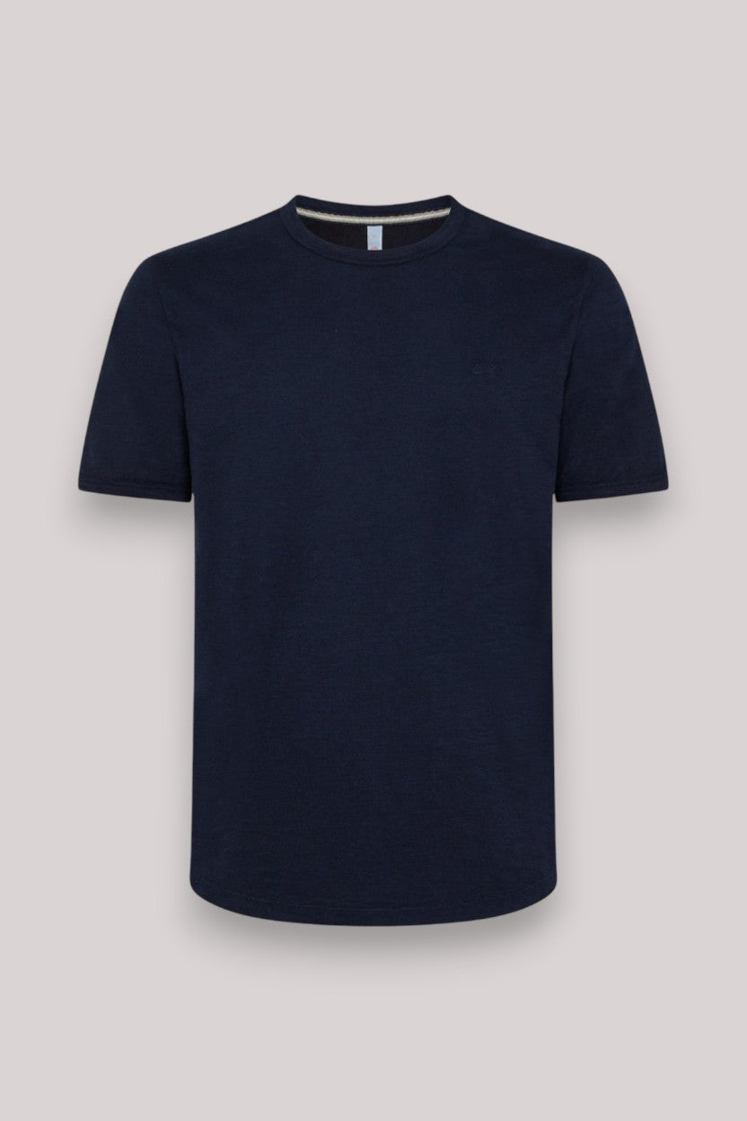 T-SHIRT UOMO COTONE FIAMMATO COLD DYE NABY BLUE - T32112 07 - Linassi