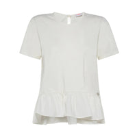 T-SHIRT DONNA IN COTONE PORCELLANA - T32211 39 - Linassi