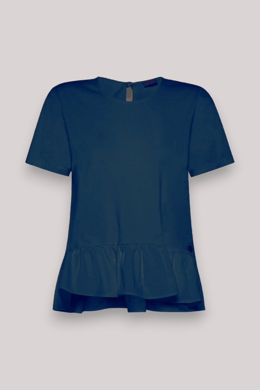 T-SHIRT DONNA IN COTONE NAVY BLUE
